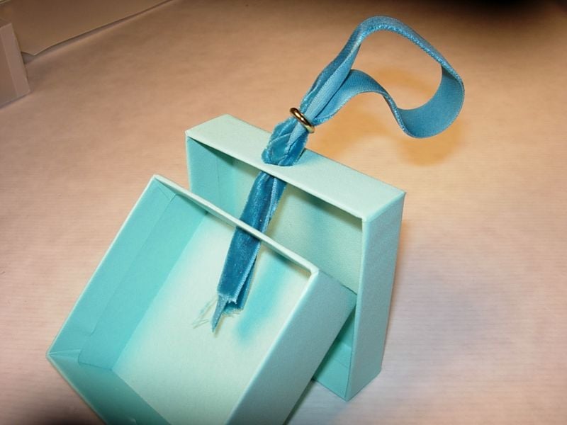 Tiffany Jewelers Box made into a Christmas Ornament Tiffany Box Ornament
