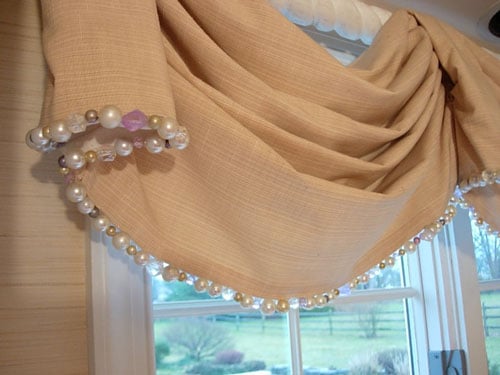 Kitchen_window Beaded Trim on a Window Treament