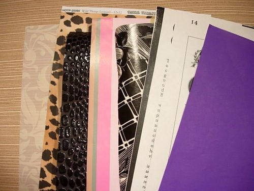 scrapbook paper to tuck into envelopes