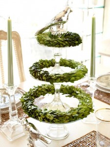Chritmas Wreath Stacked Cake Stand