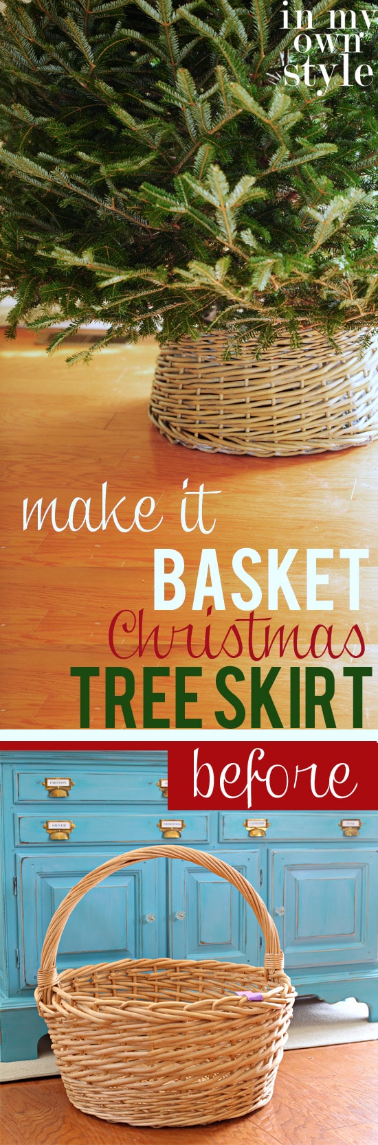 DIY Basket Christmas Tree Collar In My Own Style