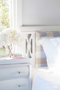 How to make a king size headboard using 2 twin size headboards. Plus make a cushion back for the headboard. | In My Own Style