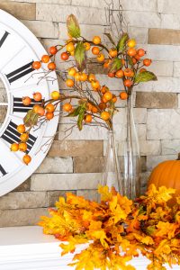 Fall mantel decorating idea using what you already own