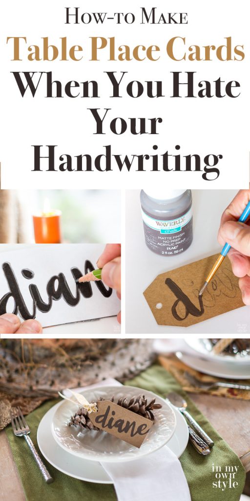 DIY Table Place Cards With Pretty Handwriting - In My Own Style