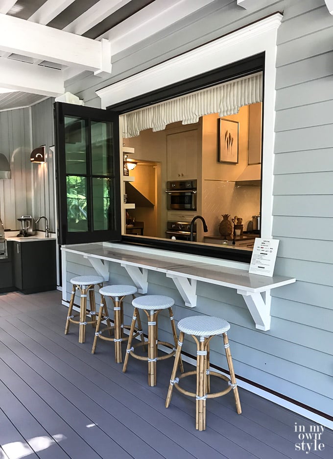 outdoor entertaining kitchen pass through window