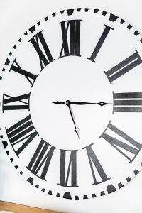 Close up of DIY Fixer Upper Inspired Wall clock