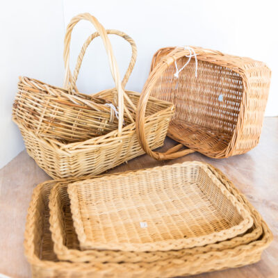 Thrift store find baskets made into decorative storage