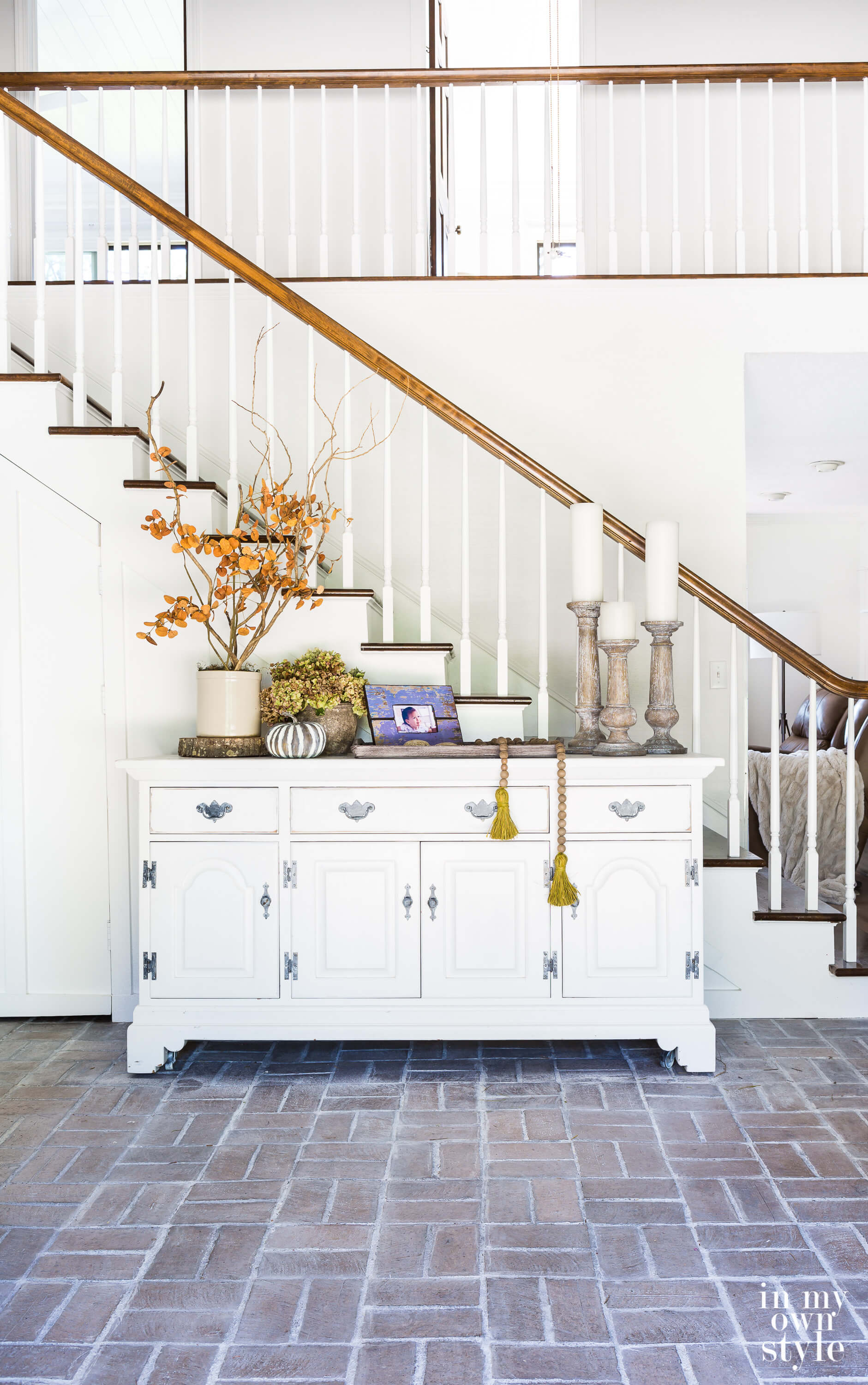 Using a Dresser As an Entryway Table - In My Own Style