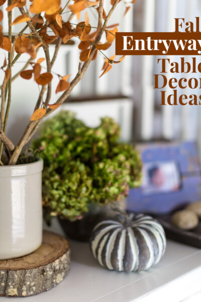 Fall decorating ideas for entryway table.