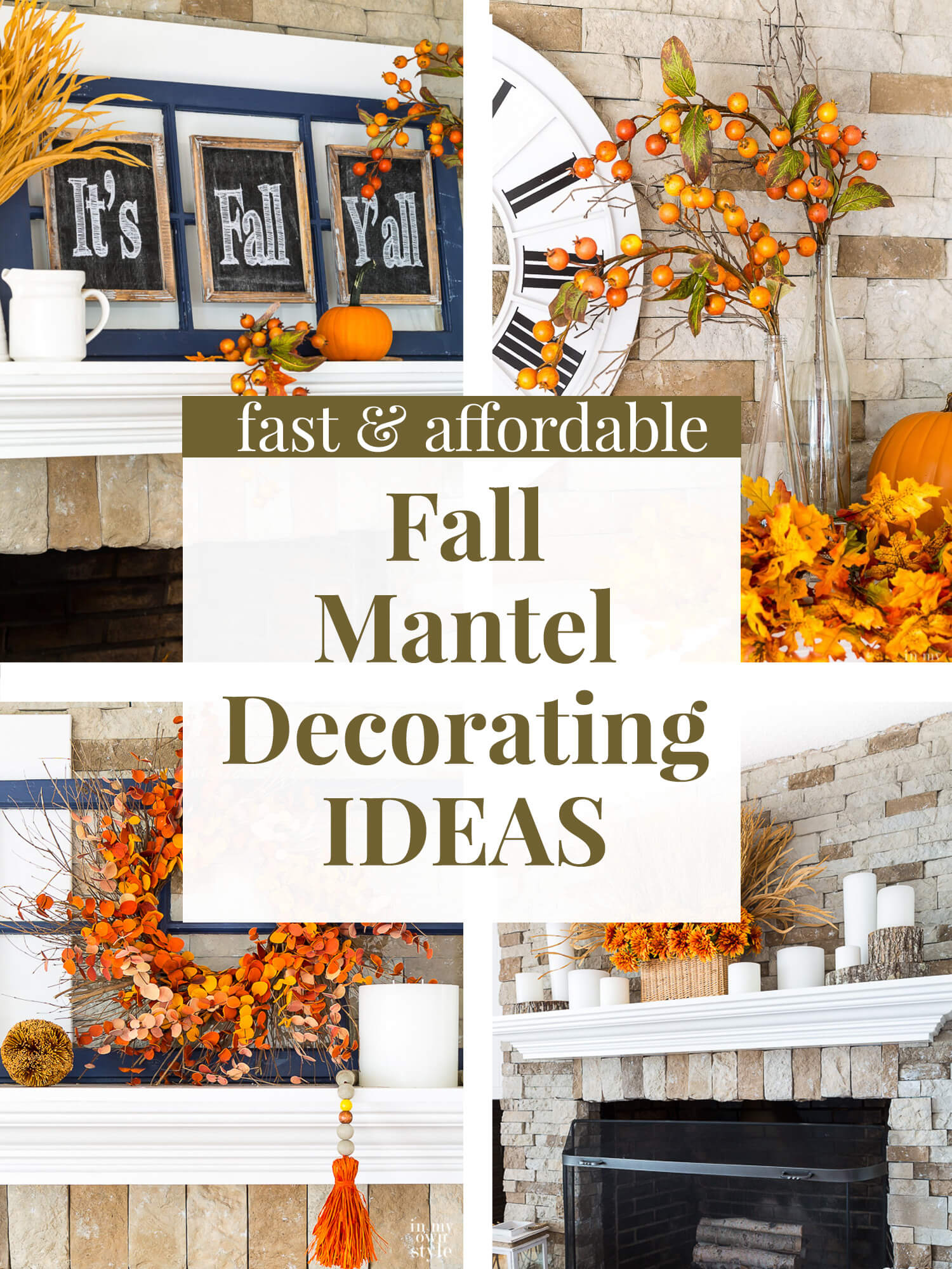 Decorate Your Fall Fireplace Mantel Like a Designer - In My Own Style