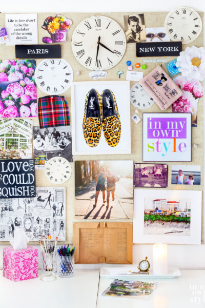 In My Own Styles office memo board.
