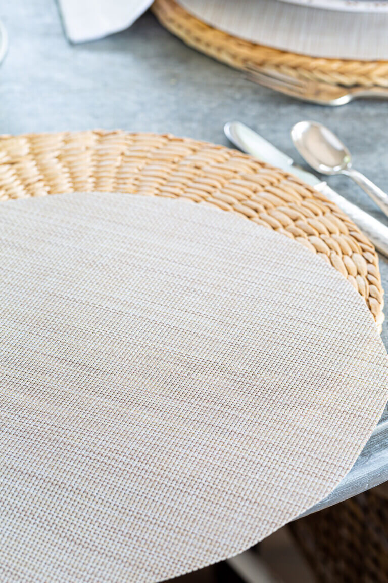 Easter Brunch Table Setting Using No Sew Round Placemats In My Own Style