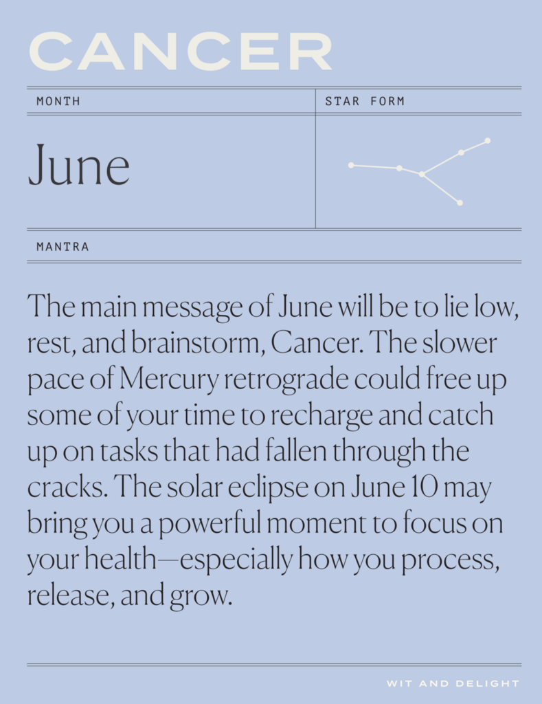 June Horoscope for Cancer the crab
