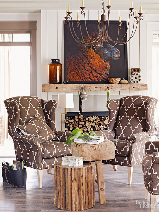 eco and green decorated living room