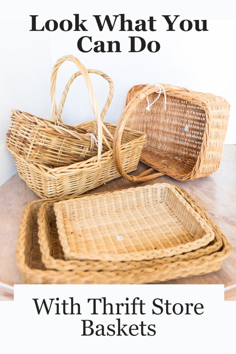 a collection of natural wicker baskets spread out on a table.