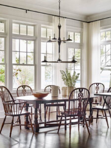 Open a dining area with chairs for windshields around the table