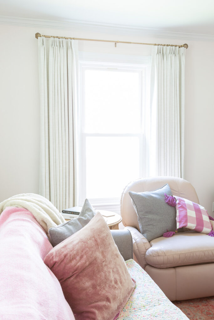 Ready-made TwoPages blackout lined drapes hanging from a single window.