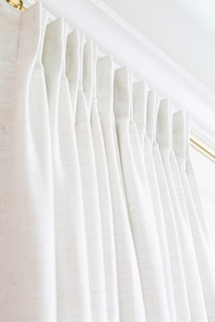 close up of drapery pleats