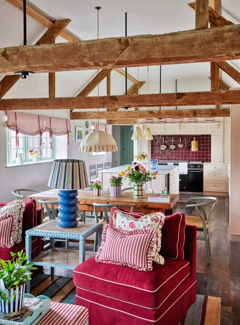 colorful interior of a country farmhouse