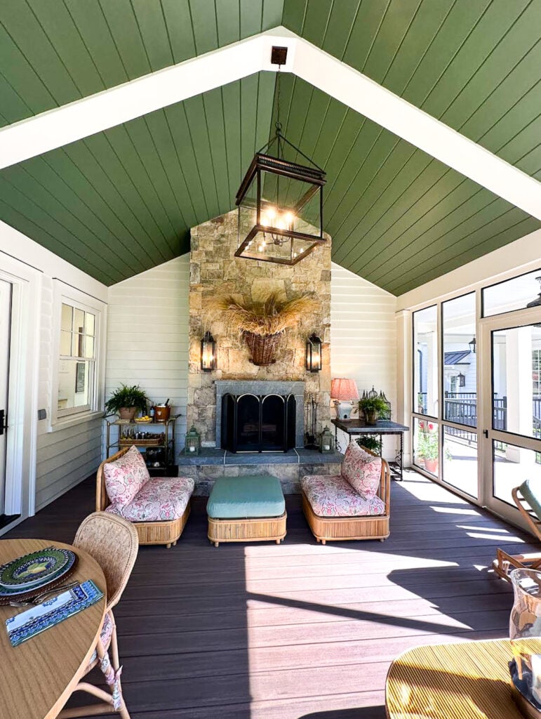 covered screened in porch at the Southern Living Idea Home 2025