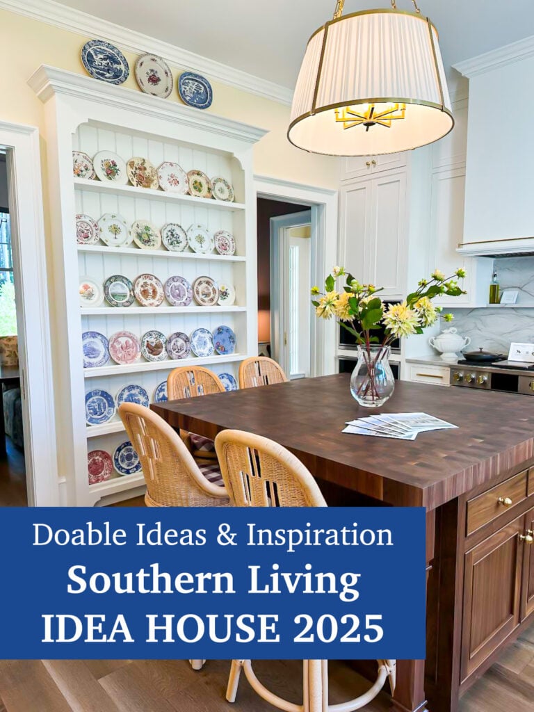 Kitchen photo. Overlay text says Doable Ideas from the Southern Living Idea House 2025