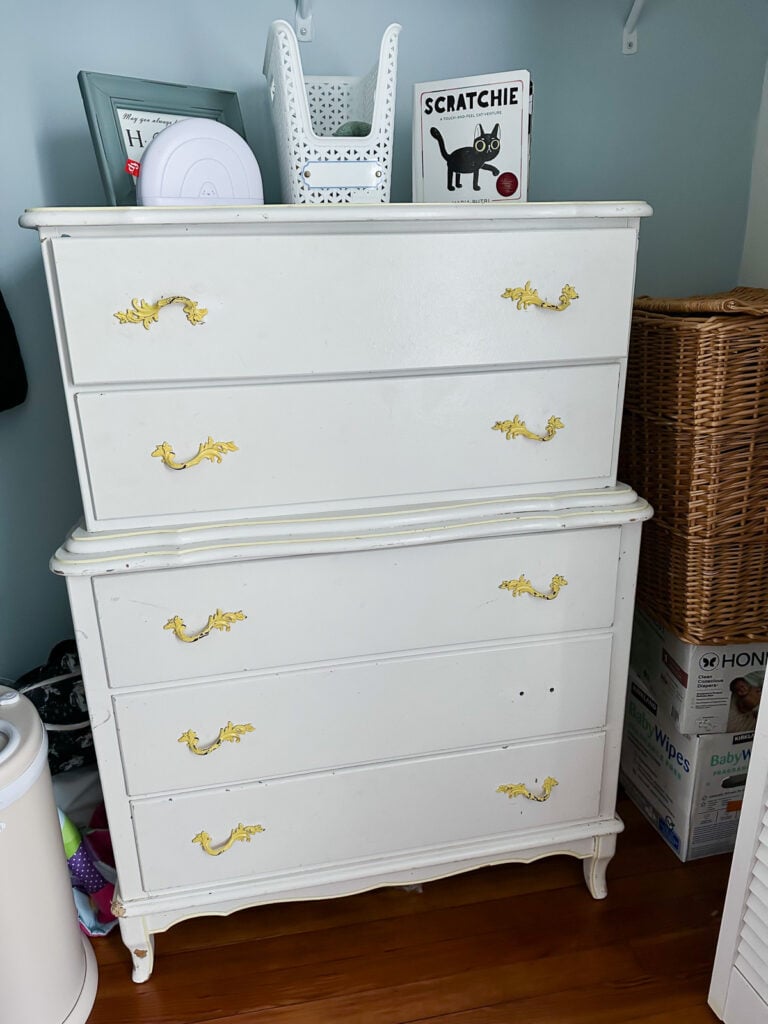 Baby Nursery chest of drawers in a closet