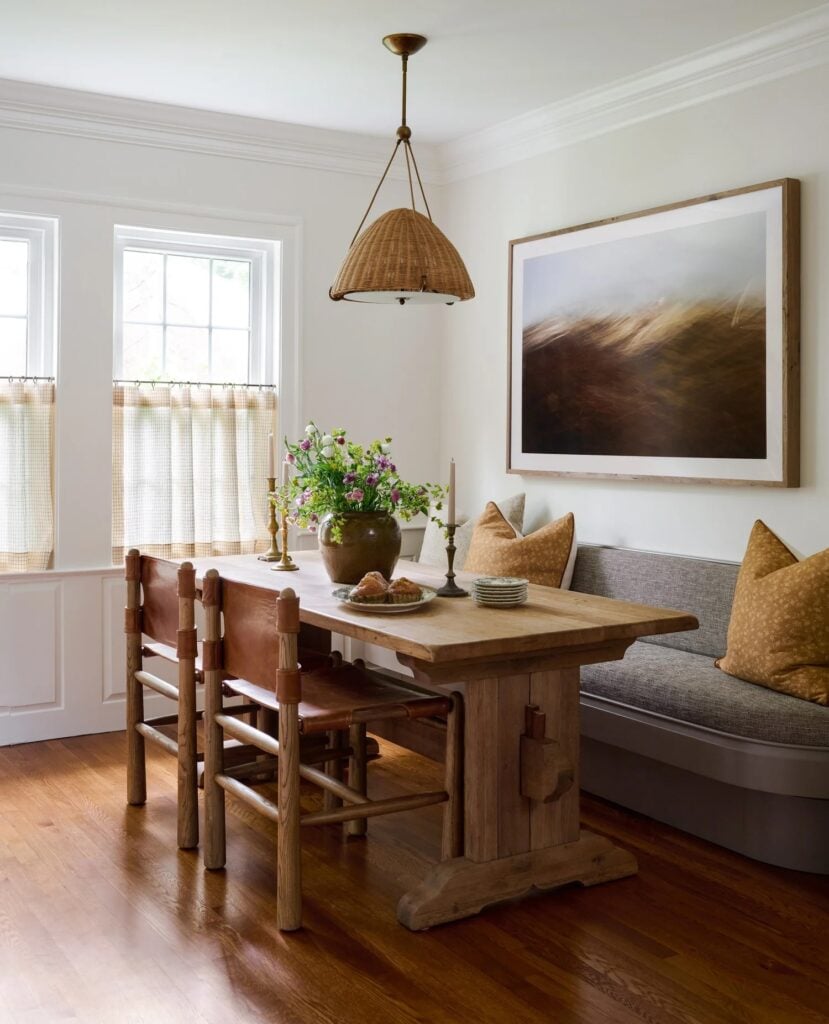 historic home dining area with a banquette