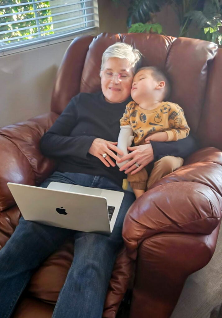 napping in a big recliner