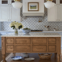 blue and white kitchen