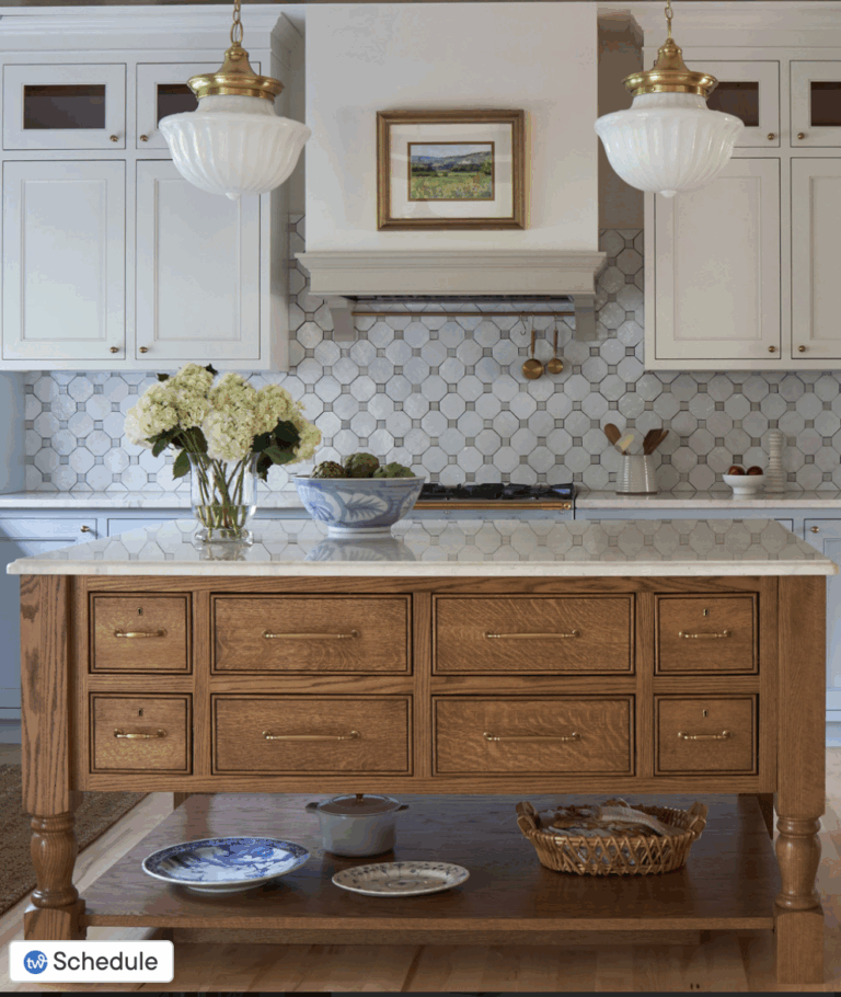 blue and white kitchen