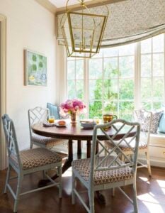 pretty dining area in kitchen designed by Ashley Hanley