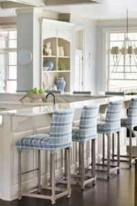 pretty blue and white kitchen