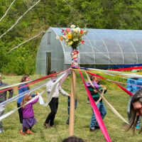 maypole at a flower farm