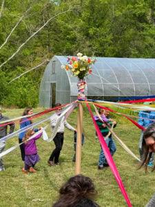 maypole at a flower farm