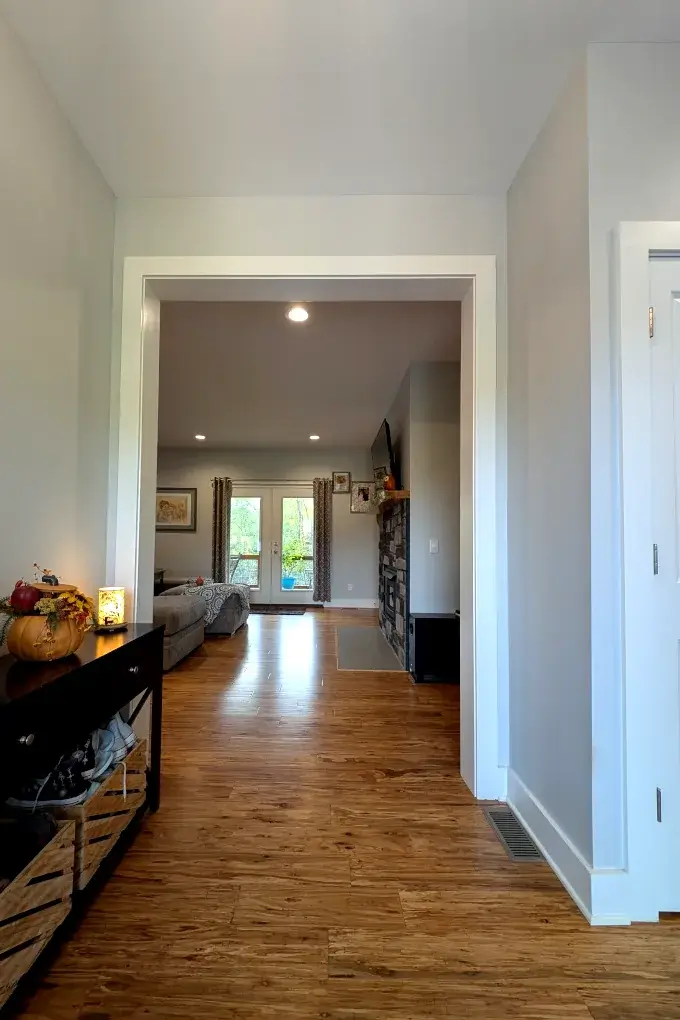 Entry way to our house with a view toward the great room